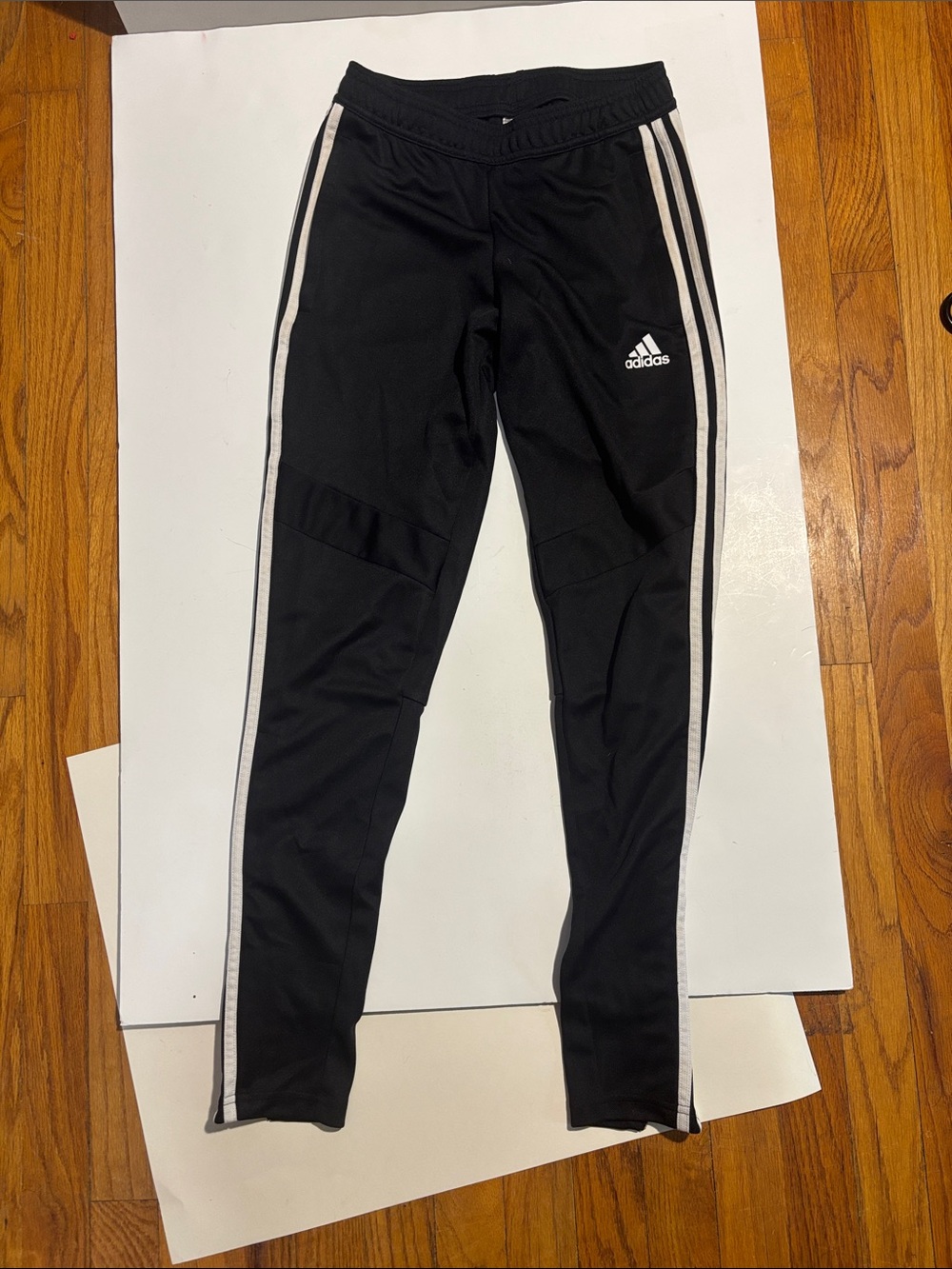adidas Black Track Pants with White Side Stripes